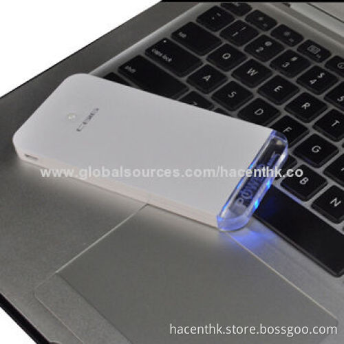 Colorful LED lamp as flashlight and indicator ultra slim power bank, 5,000mAh